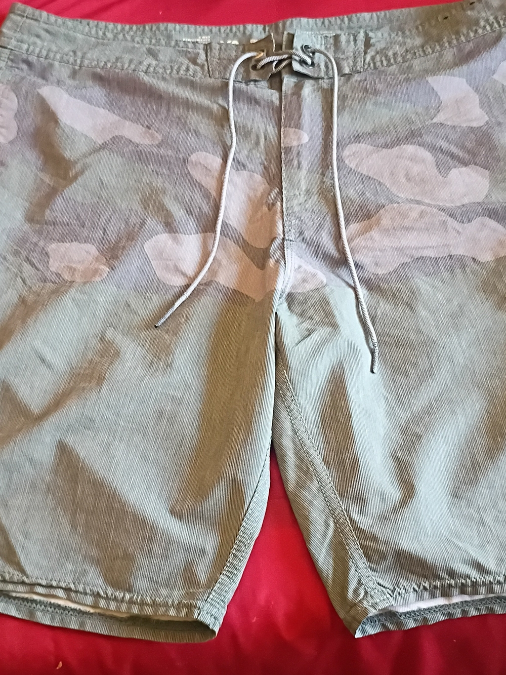 RVCA Olive Green Boardshorts with Contrasting Drawcord